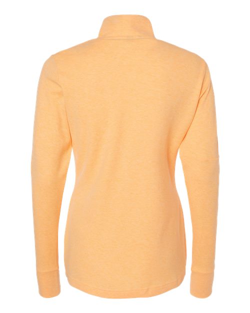 Adidas A555 Women's 3-Stripes Quarter-Zip Sweater #color_Acid Orange Melange