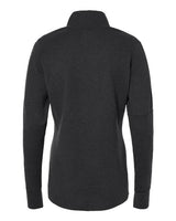 Adidas A555 Women's 3-Stripes Quarter-Zip Sweater #color_Black Melange