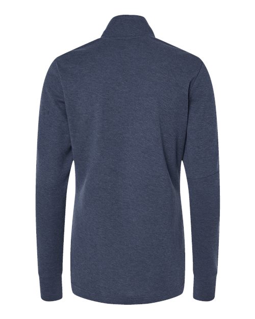 Adidas A555 Women's 3-Stripes Quarter-Zip Sweater #color_Collegiate Navy Melange