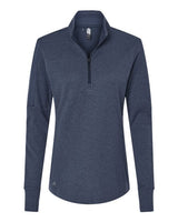 Adidas A555 Women's 3-Stripes Quarter-Zip Sweater #color_Collegiate Navy Melange
