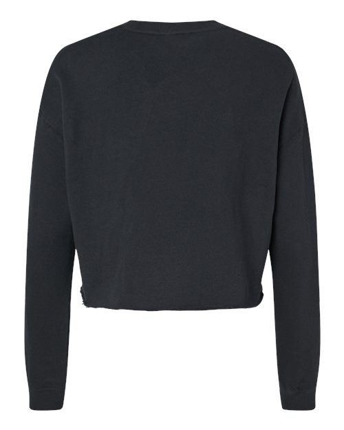 Independent Trading Co. AFX24CRP Women's Lightweight Crop Crewneck Sweatshirt #color_Black