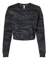 Independent Trading Co. AFX24CRP Women's Lightweight Crop Crewneck Sweatshirt #color_Black Camo
