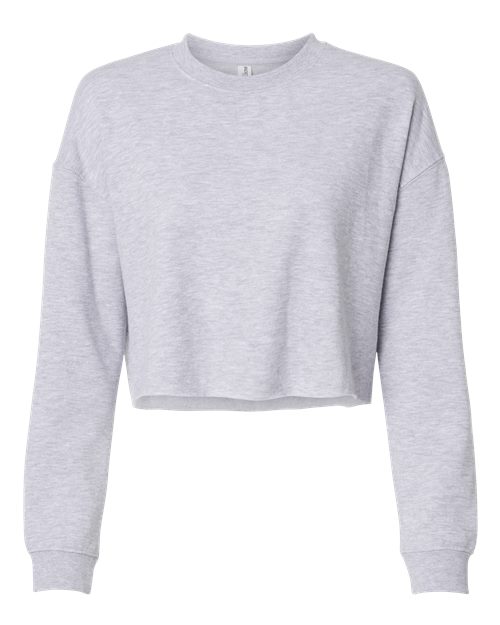 Independent Trading Co. AFX24CRP Women's Lightweight Crop Crewneck Sweatshirt #color_Grey Heather