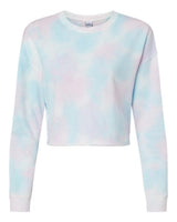 Independent Trading Co. AFX24CRP Women's Lightweight Crop Crewneck Sweatshirt #color_Tie Dye Cotton Candy