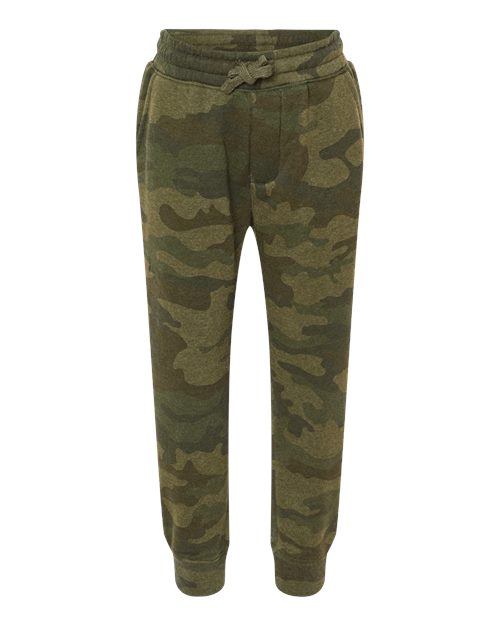 Independent Trading Co. PRM16PNT Youth Lightweight Special Blend Sweatpants #color_Forest Camo Heather