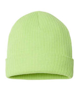 Atlantis Headwear RIO Sustainable Rib Cuffed Beanie #color_Acid Green