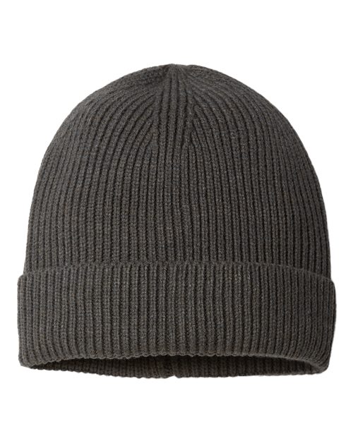Atlantis Headwear ANDY Sustainable Fine Rib Cuffed Beanie #color_Dark Grey