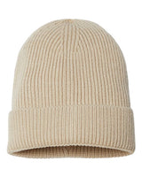 Atlantis Headwear ANDY Sustainable Fine Rib Cuffed Beanie #color_Light Beige