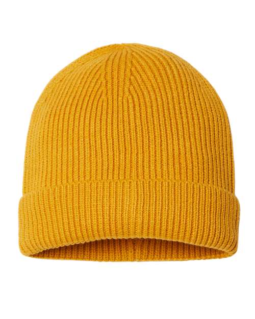 Atlantis Headwear ANDY Sustainable Fine Rib Cuffed Beanie #color_Mustard Yellow