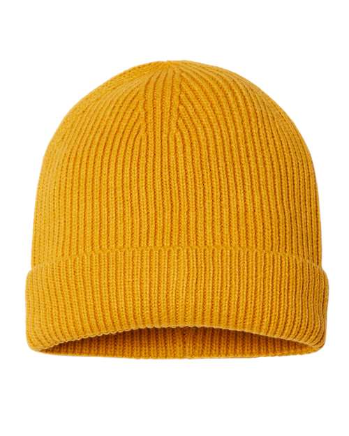 Atlantis Headwear ANDY Sustainable Fine Rib Cuffed Beanie #color_Mustard Yellow