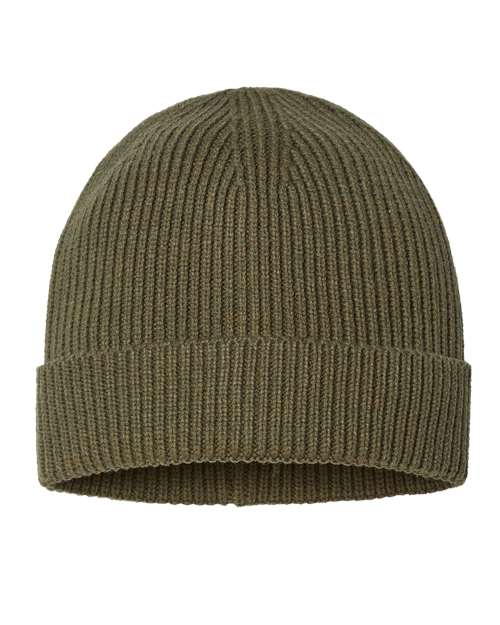Atlantis Headwear ANDY Sustainable Fine Rib Cuffed Beanie #color_Olive