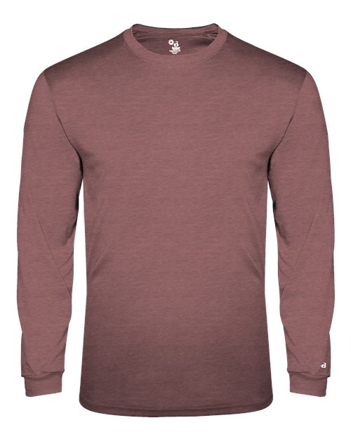 Badger 4944 Triblend Performance Long Sleeve T-Shirt #color_Maroon Heather