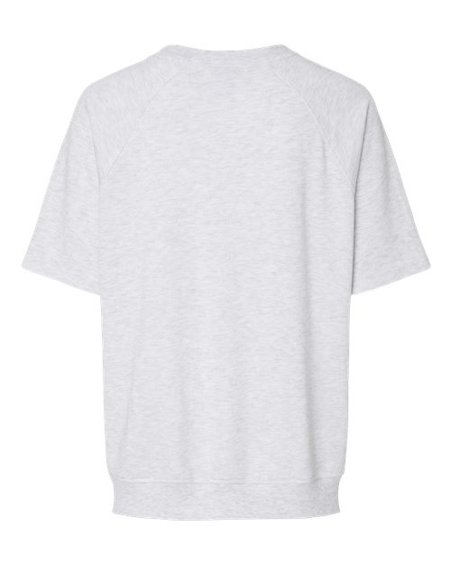 MV Sport W23711 Women's French Terry Short Sleeve Crewneck Pullover #color_Ash