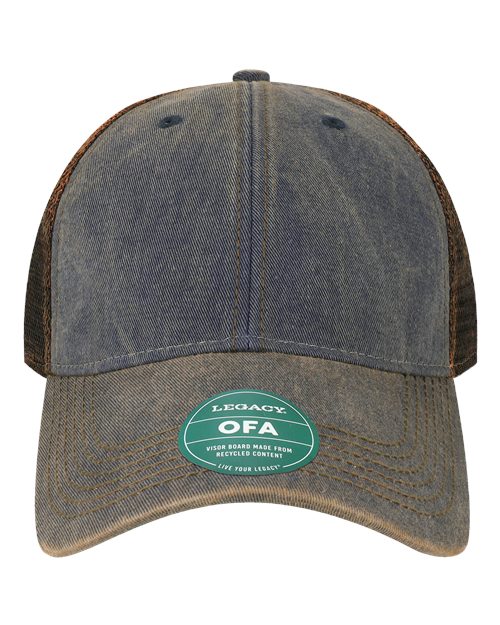 LEGACY OFA Old Favorite Trucker Cap #color_Navy/ Brown
