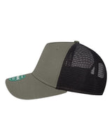LEGACY ROADIE Five-Panel Trucker Cap #color_Charcoal Slub/ Black