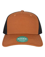 LEGACY ROADIE Five-Panel Trucker Cap #color_Copper Slub/ Black