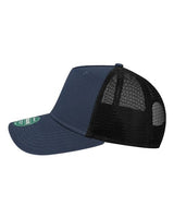 LEGACY ROADIE Five-Panel Trucker Cap #color_Navy Slub/ Black