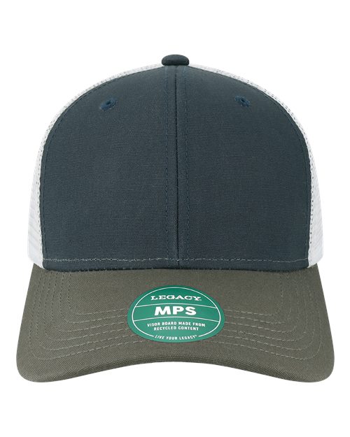 LEGACY MPS Mid-Pro Snapback Trucker Cap #color_Navy/ Dark Grey/ Silver
