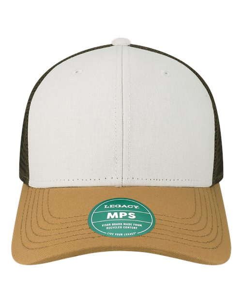 LEGACY MPS Mid-Pro Snapback Trucker Cap #color_White/ Caramel/ Brown