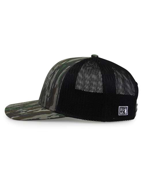 The Game GB452C Everyday Camo Trucker Cap #color_Realtree Original/ Black