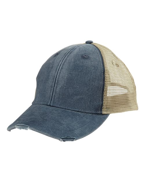Adams OL102 Distressed Ollie Cap #color_NAVY/ TAN