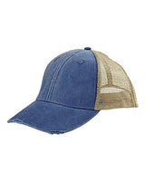 Adams OL102 Distressed Ollie Cap #color_ROYAL/ TAN