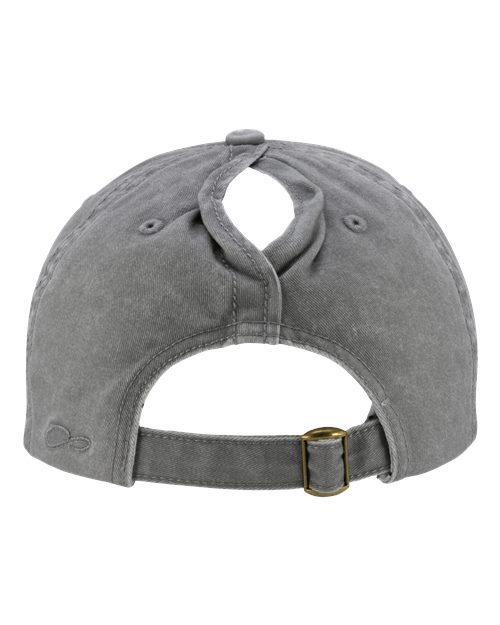 Infinity Her CASSIE Women's Pigment-Dyed with Fashion Undervisor Cap #color_Light Grey/ Polka Dots