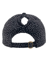 Infinity Her HATTIE Women's Garment-Washed Fashion Print Cap #color_Black/ White Polka Dots