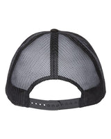 Atlantis Headwear ZION Sustainable Five-Panel Trucker Cap #color_Black/ Black