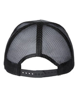 Atlantis Headwear ZION Sustainable Five-Panel Trucker Cap #color_Dark Grey/ Black