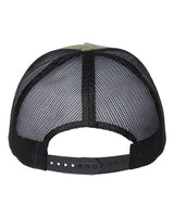 Atlantis Headwear ZION Sustainable Five-Panel Trucker Cap #color_Olive/ Black