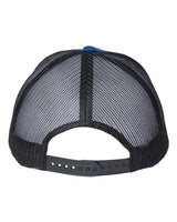 Atlantis Headwear ZION Sustainable Five-Panel Trucker Cap #color_Royal/ Black