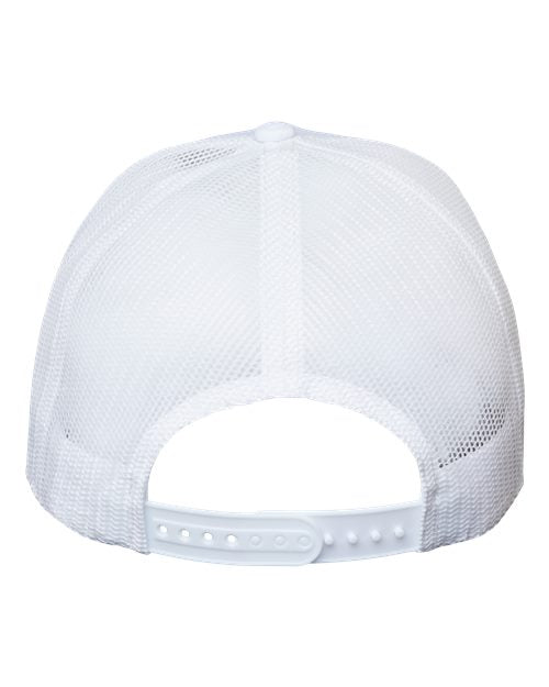Atlantis Headwear ZION Sustainable Five-Panel Trucker Cap #color_White/ White