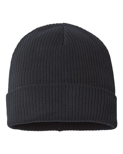 Atlantis Headwear NELSON Sustainable Cuffed Beanie #color_Black
