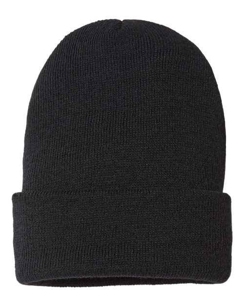 CAP AMERICA SKN24 USA-Made Sustainable Cuffed Beanie #color_Black