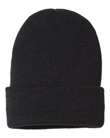 CAP AMERICA SKN24 USA-Made Sustainable Cuffed Beanie #color_Black