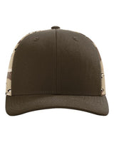Richardson 112PM Printed Mesh Trucker Cap #color_Brown/ Desert Camo