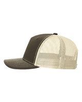 Richardson 112FP Five-Panel Trucker Cap #color_Chocolate Chip/ Birch