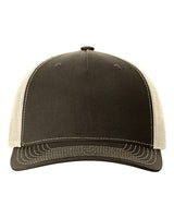 Richardson 112FP Five-Panel Trucker Cap #color_Chocolate Chip/ Birch