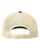 Richardson 112FP Five-Panel Trucker Cap #color_Heather Grey/ Birch/ Army Olive