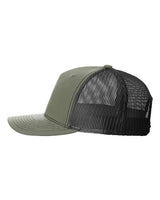Richardson 112FP Five-Panel Trucker Cap #color_Loden Green/ Black