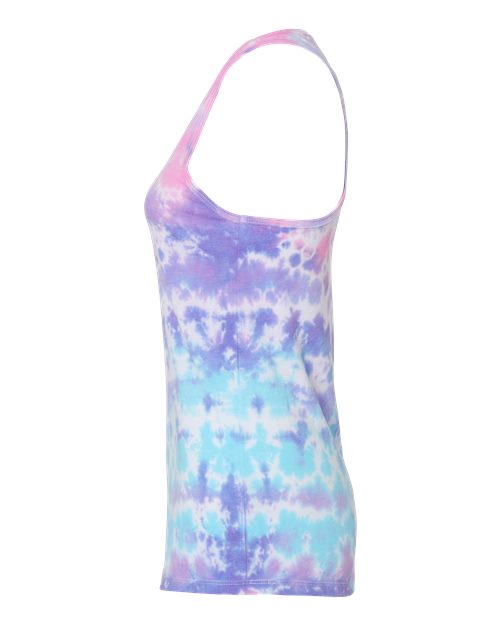 Colortone 3400 Women's Tie-Dyed Racerback Tank Top #color_Cotton Candy