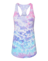 Colortone 3400 Women's Tie-Dyed Racerback Tank Top #color_Cotton Candy