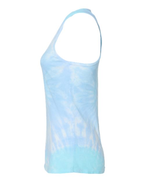 Colortone 3400 Women's Tie-Dyed Racerback Tank Top #color_Lagoon