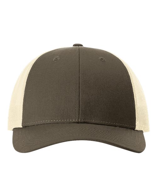 Richardson 115 Low Pro Trucker Cap #color_Chocolate Chip/ Birch