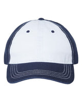 CAP AMERICA i1002 Relaxed Golf Dad Hat #color_White/ Light Navy