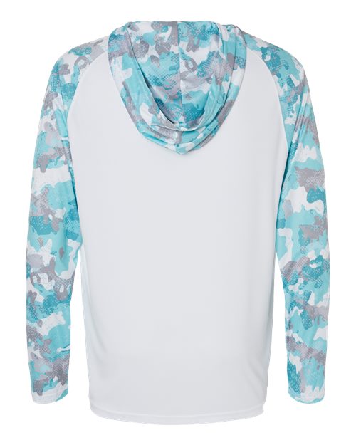 Paragon 240P Tortuga Extreme Performance Hooded T-Shirt #color_White/ Aqua Camo