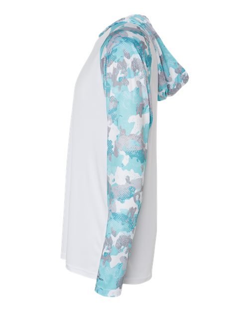 Paragon 240P Tortuga Extreme Performance Hooded T-Shirt #color_White/ Aqua Camo