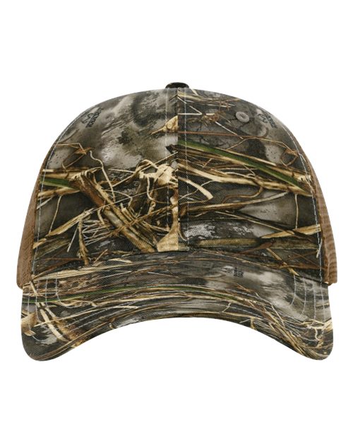 Richardson 111P Garment Washed Printed Trucker Cap #color_Realtree Max 7/ Buck