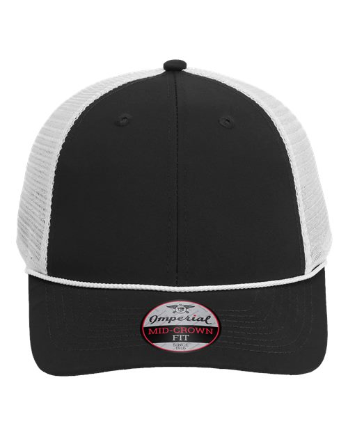 Imperial 7055 The Night Owl Performance Rope Cap #color_Black/ White